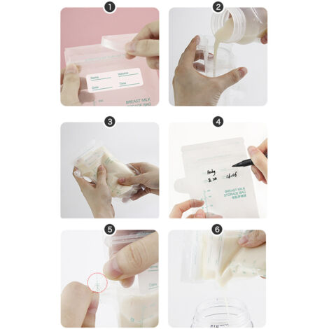 30 sachets de conservation lait maternel, épais et résistants, contenants de stockage 200ml avec bec plat pour allaitement