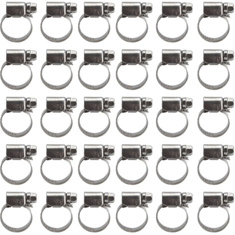 30 Schlauchschellen aus deutschem Edelstahl 304, verstellbar für Rohre mit 11–20 mm Durchmesser – 30er-Packung