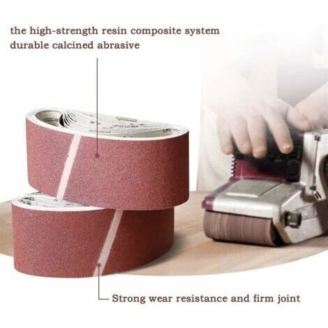 30 Schleifbänder, 610 x 100 mm Gewebebänder, 40/60/80/120/180/240 Körnung Aluminiumoxid-Schleifpapier Power File Belts