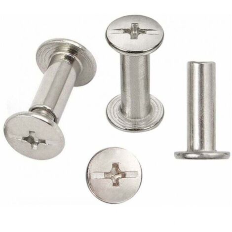 30 Sets Chicago Binding Screws, 5mm x 15mm Nickel Plated Binding Screws, Silver Tone MUMU