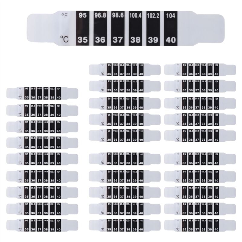 Image of 30 StüCk Stirn Thermometer Streifen Selbstklebende Wiederverwendbare Aufkleber VerfäRbung