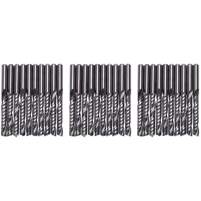 Image of 30 Stücke Cnc Fräser 3,175X22 mm Einzelne Flöte Spiral Carbid Cnc Fräser Fräser