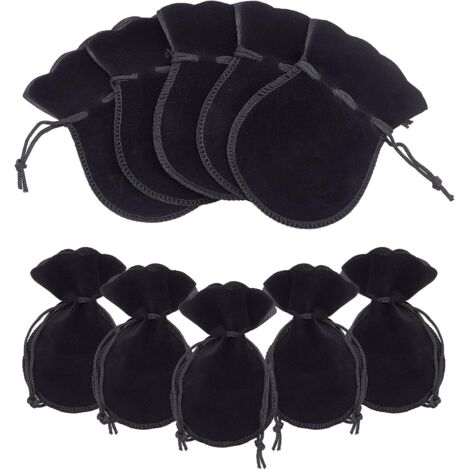 30 Stück 12x9cm Samtbeutel mit Kordelzug, schwarze Kürbis-Geschenkbeutel