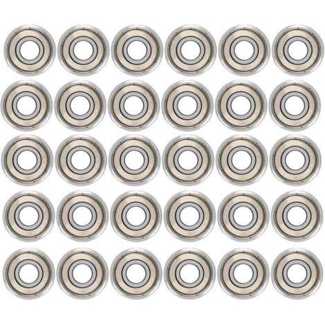 30 Stück 608ZZ Kugellager, doppelt abgedichtete Metall-Kugellager, hochwertige Kugellager für Rollschuhe, Skateboards, Longboards und Waveboards / 8 x 22 x 7 mm