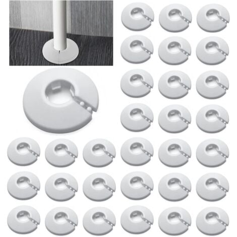 JALLERIA 30 Stück Einzel-Heizrohrrosette, Heizungsrohrabdeckung, Rohrabdeckung, Abdeckrosetten, Heizung, Verkleidung, Heizkörperrosetten, Polypropylen weiß, weiß (21,5 MM)