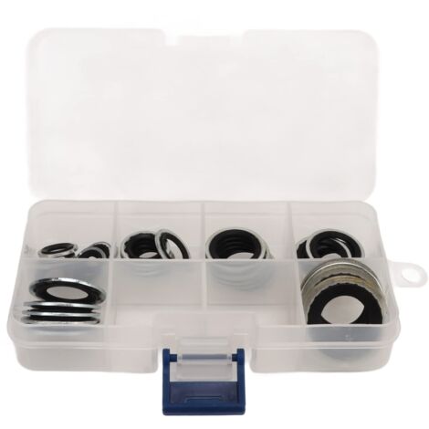 30 Stück Klimaanlage Dichtringe, Dichtungsring Set AC Kompressor Seal Kit mit transparentem Aufbewahrungskasten Universal Portable Lightweight für Auto