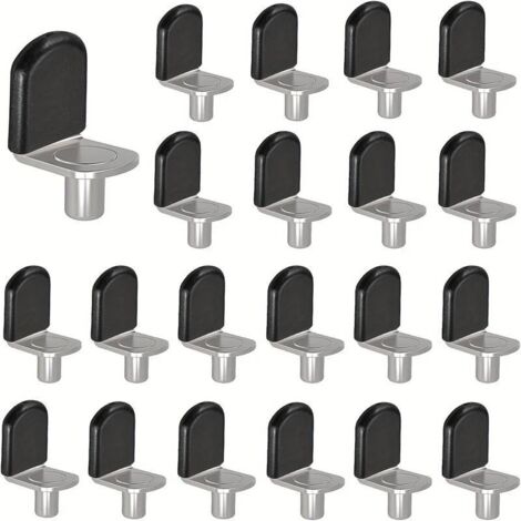 30 Stück L-förmige Regalstützstifte – 6 mm Metall-Schrankclips für Glasregale, Möbel, Schränke, Bücherregale – vernickeltes Silber
