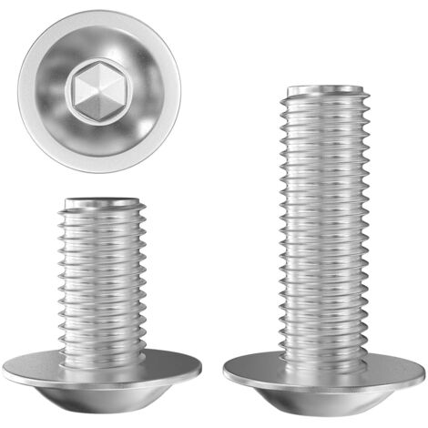 30 Stück Linsenkopfschrauben mit Flansch M5 x 30 mm, Edelstahl 304 A2 V2A, Innensechskantschrauben