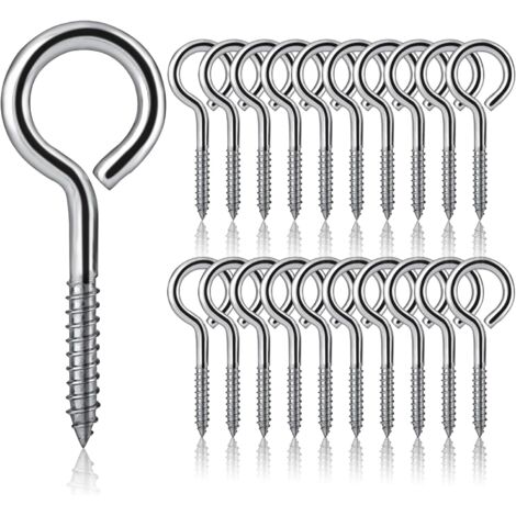 30 Stück M5 x 65 Ösenschrauben 304 Edelstahl Schraubhaken Ösenschraube Schraubhaken Ösenschraube Selbstschneidende Metallhaken für Heimwerkerhandwerk Holzrahmen