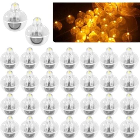 JALLERIA 30 Stück Mini LED Lichter, LED Ballon Warmweiß, LED Ballonlichter Kabellose Kugellampe für Geburtstagsdeko Papierlaterne Ballonlicht Party Weihnachtsfeier Dekorationen