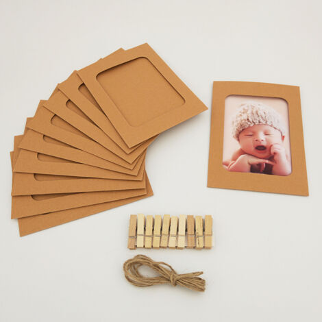30 Stück Papier-Fotorahmen, Kraftpapier-Fotorahmen für 5 Personen
