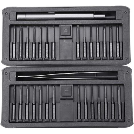 30 sur 1 Précisions polyvalentes Tournevis Kit Réparation Tool de réparation DIY Vis Tour Set W/Tweezers Poignée en Alliage d'aluminium