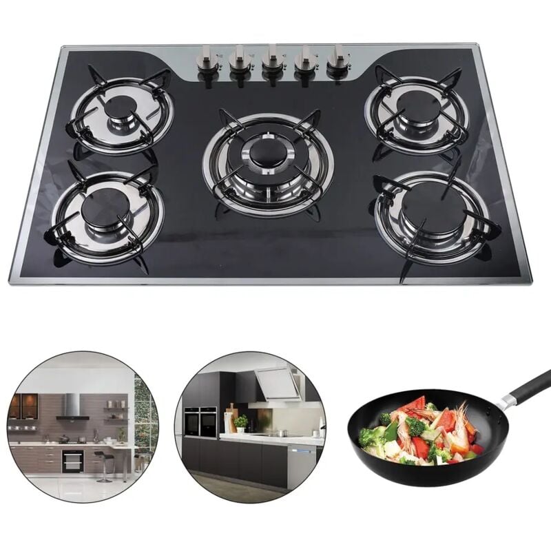 Senderpick - 30' Table de cuisson à gaz Cuisinières encastrables 5 brûleurs lpg/ng Cuisinière à gaz