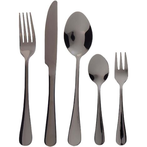 30-teiliges Besteckset FUSILLI Schwarz