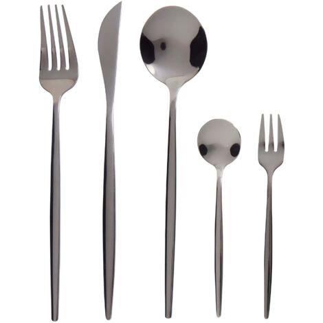 30-teiliges Besteckset RIGATONI Schwarz