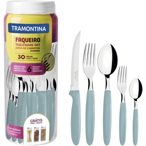 30-teiliges blaues Besteckset