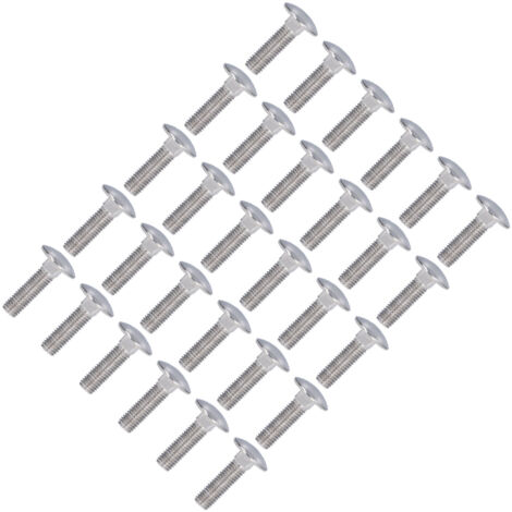 30 Vis à tête bombée, col carré en acier inox A2-70, filetage M10 x 35 mm, lot de 30 pour assemblage mécanique