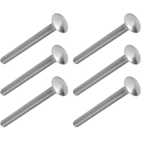 30 Vis à Tête Carrée M8x1.25 Inox A2, Filetage Standard, DIN 603, Longueur 90mm pour Mécanique Auto et Travaux
