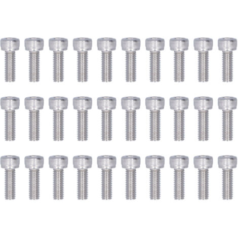 30 Vis à tête cylindrique à empreinte hexagonale M5 en acier inoxydable A2 - Kit de 25mm (Lot de 30)