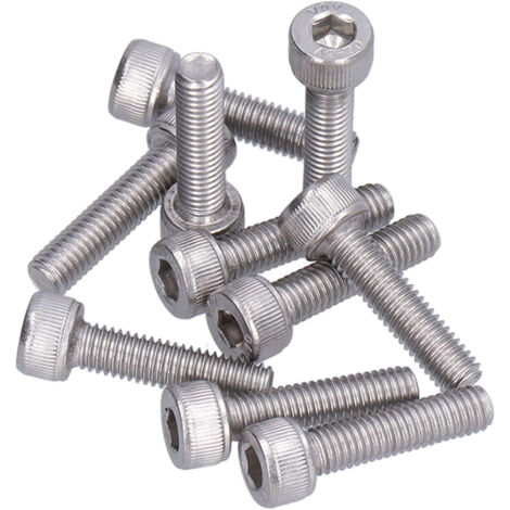 30 Vis à tête cylindrique M5 A2-70 en acier inoxydable pour bricolage et fixation, Lot de 30 vis M5x20 pour projets de montage