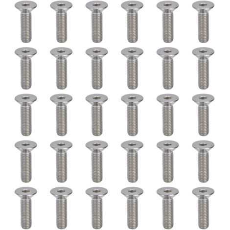30 vis à tête fraisée hexagonale M10x35 en acier inoxydable A2, 10mm, pour fixations industrielles, lot de 30