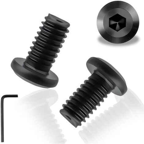 30 vis m6x12mm, tête plate cylindrique inox 304 noire, clé hexagonale incluse, pour meubles et machines