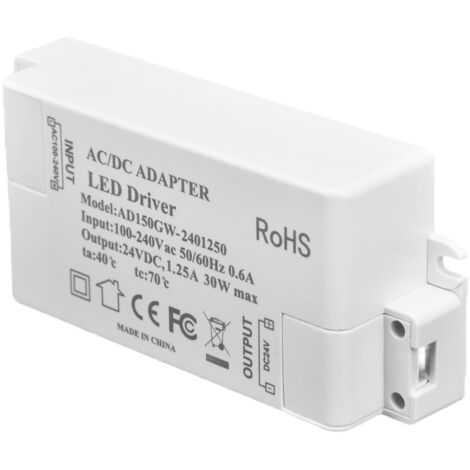 30-W-24-V-DC-1,25-A-LED-Netzteil, Konstantspannungstransformator für professionelle Beleuchtung, AC 100–240 V