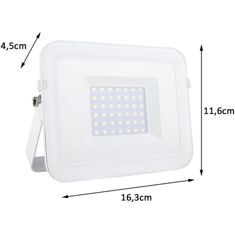 30 Watt LED Flutlichtstrahler, 2700 Lumen 6500 Kelvin Tageslichtweiß, IP65