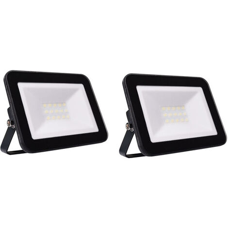 30 Watt LED Flutlichtstrahler 2er SET, 6500 Kelvin Tageslichtweiß, IP65