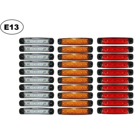 30 x 24V, 24 Volts SMD 6 LED FEUX DE GABARIT CAMION CARAVANE SHASSIS REMORQUES