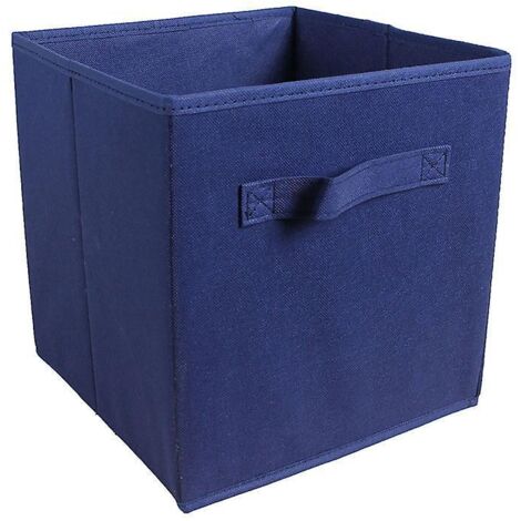 30 X 30 X 30 Cm, Bleu Marine Basics Lot De 1 Cubes De Rangement Pliables En Tissu Avec Poignes