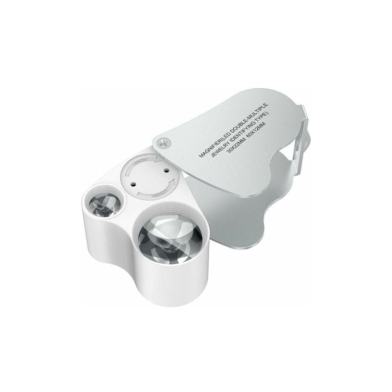 30 x 60 Jeweler's Loupe, led Illuminated Watchmaker's Loupe, Gems Jewelry Stones Stamps Pieces Watches Hobbies Antiques Models Pocket Monocle