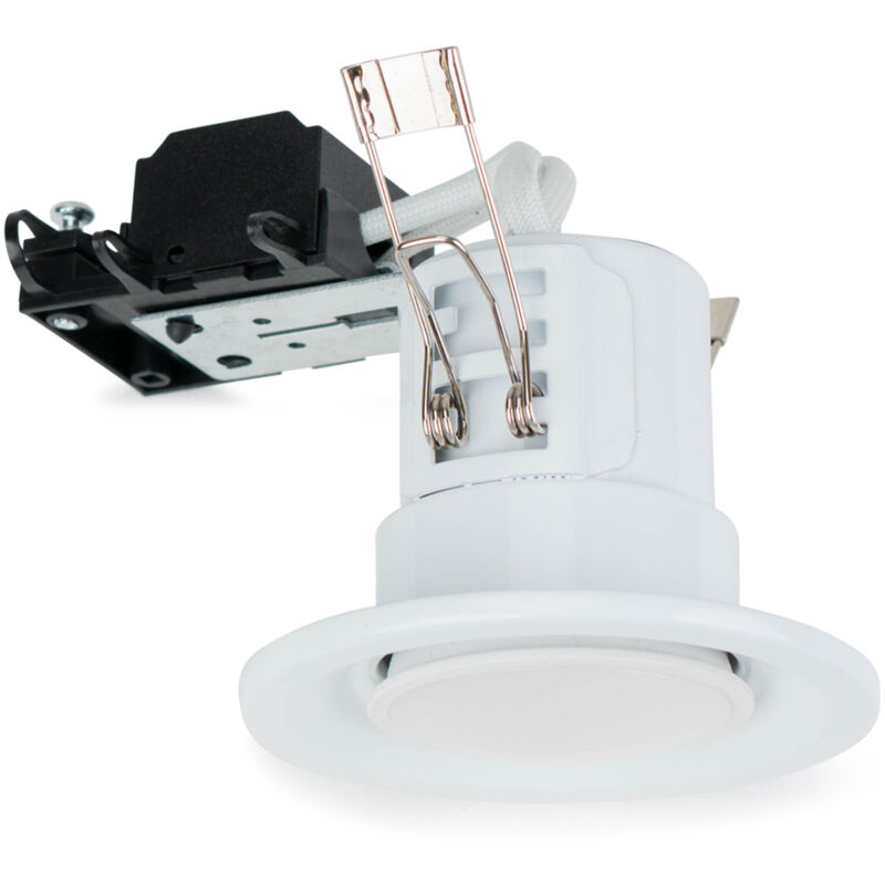 30 x Fire Rated Recessed GU10 Ceiling Spotlights - Gloss White