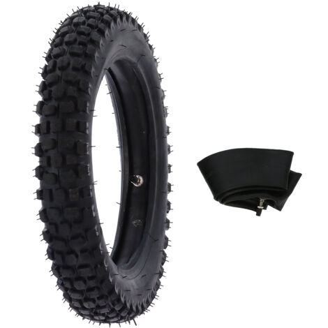 3.00-12 (80/100-12) Reifen-Schlauch-Set, Stollenreifen für Pit Motocross Dirt Bike Off-Road, Hervorragender Grip, Ganzjahres-Verbundmaterial, Passend für Vorder- oder Seitenreifen.