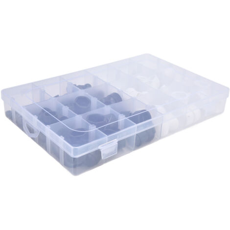 300 Capsules de Rangement Hexagonales pour Vis M4 M5 M6 M8 M10 M12 - Coffret Organisation 6 Dimensions Noir et Blanc - 300 Pièces