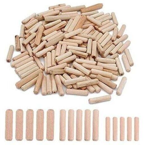 300 chevilles en bois de tailles différentes, de dimensions 6 mm, 8 mm et 10 mm (M6, M8 et M10), adaptées aux meubles en bois.
