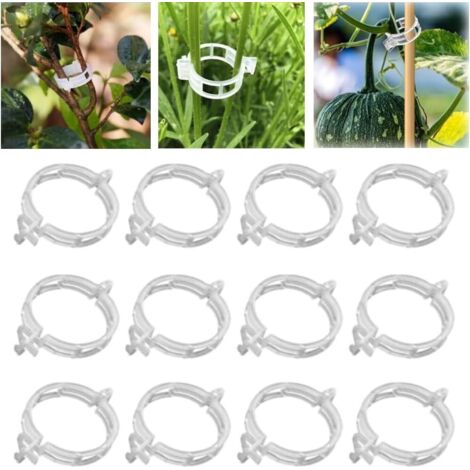 300 clips de fixation réutilisables en plastique transparent pour plantes grimpantes, vignes et légumes à croissance verticale.