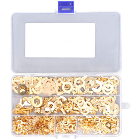 300 cosses à anneau en laiton M5 M6 M8 M10 Kit de connecteur de fil pour connexion d'équipement,DUBUNS