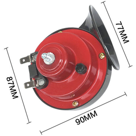 300 dB Schnecken-Lufthupe, 2er-Pack superlautes Zughupen-Set 12 V, universelle wasserdichte Schnecken-Lufthupe, elektrische Hupe für Motorrad, LKW, Auto, Fahrrad (Rot)