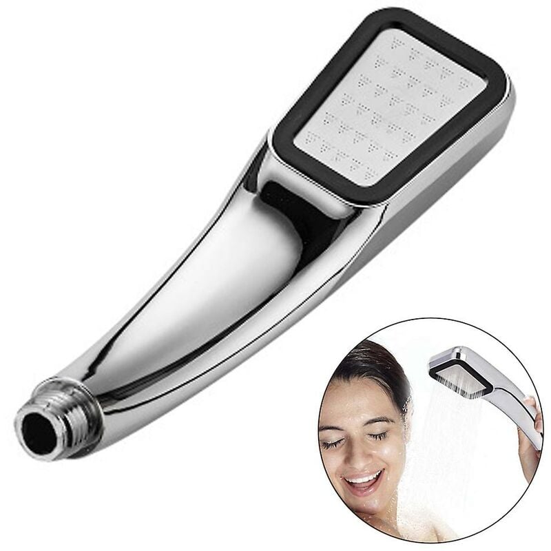 300 Hole Pressure Shower Head Square Handheld Shower Head, Silver