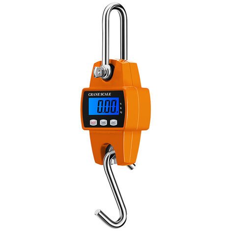 300 kg/50 g elektronische Kranwaage, digitale Hängewaage, Mini-Hubwaage, industrielle elektronische Hakenwaage für Gepäck, Fischzucht, Jagd, orange