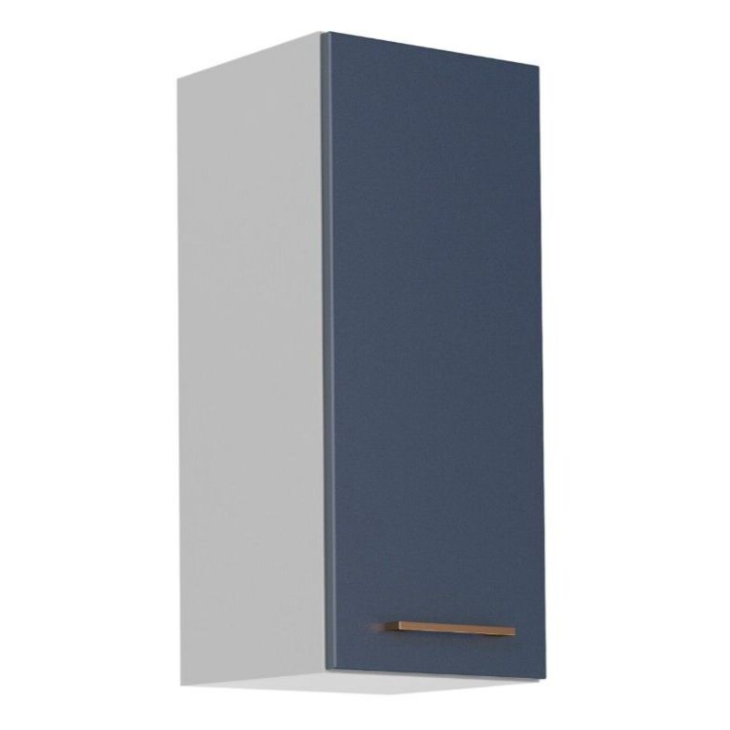 Impact Furniture - 300 Kitchen Wall Unit 30cm Cabinet Navy Dark Blue Soft Close Copper Handle Nora - Navy Blue
