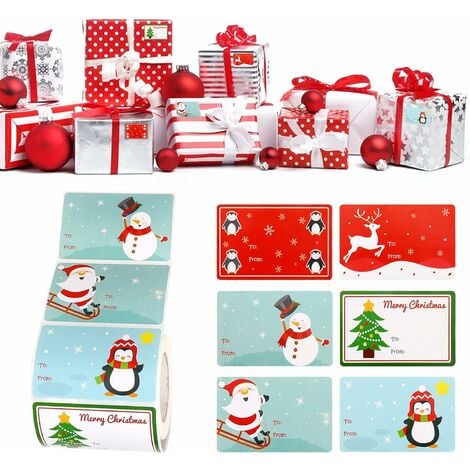 200PCS Christmas Gift Tag Sticker Name Tags For Christmas Presents