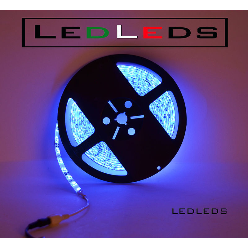 Image of Led Leds - 300 led strip striscia 5m 12V blu IP65 5 m 500 cm impermeabile per acquario