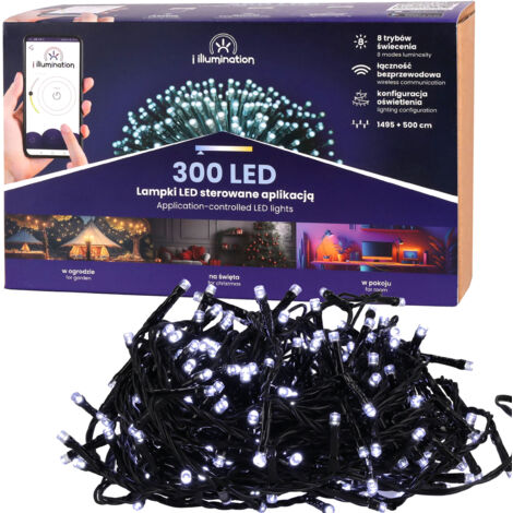 300 luci di Natale a LED BIANCHE CONTROLLATE DAL TELEFONO