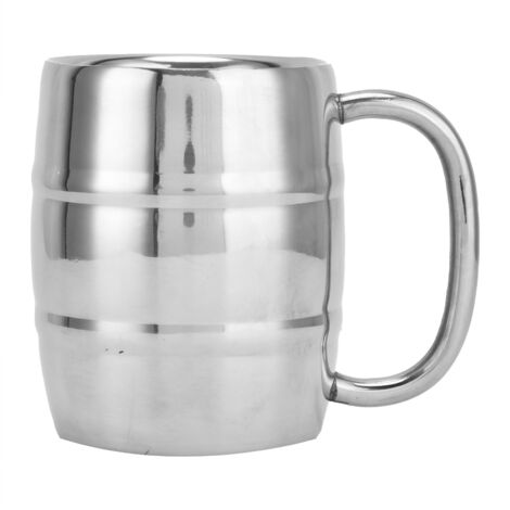 300 ml doppelwandiger, isolierter Bierkrug aus Edelstahl 304 mit Henkel für die Hausbar