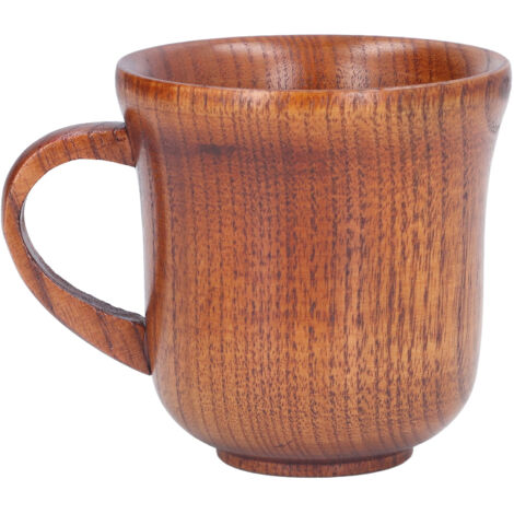 300-ml-Holzbecher mit Henkel, isoliert für Kaffee, Tee und andere Getränke, ideal für Zuhause und Büro