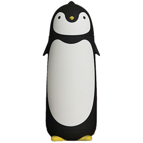 300-ml-Isolierflasche mit schwarzem Pinguin-Design für Wandern und Reisen