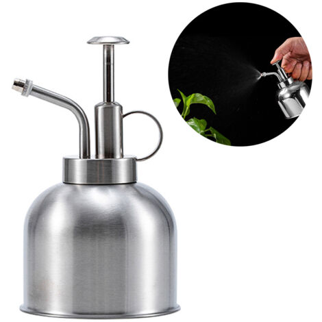 300-ml-Pflanzensprüher aus Edelstahl, Gießkanne für Zimmerpflanzen, Sukkulenten und Bonsai, silbernes Gartengerät