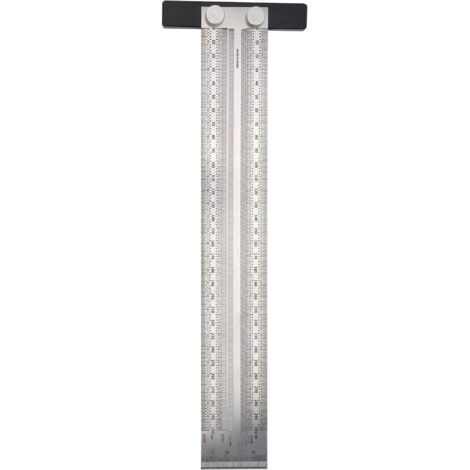 300 mm / 11,8 Zoll Edelstahl-T-Lineal, Edelstahl-Markierungslineal, metrisches Lineal mit Markierungen, langlebig, rostfrei, Markierungswerkzeug für Schreiner, Ingenieure usw.